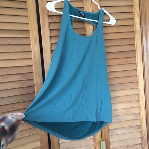 dark turquoise open back tank top - Picture 8 of 8